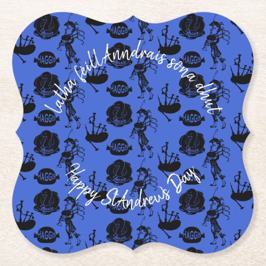 Happy St Andrew Day Haggis Bagpipe Nessie Bracket Untersetzer (Vorderseite)