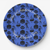 Happy St Andrew Day Haggis Bagpipe Nessie Large 9" Pappteller (Vorderseite)