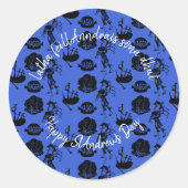 Happy St Andrew Day Haggis Bagpipe Nessie Runder Aufkleber (Vorderseite)