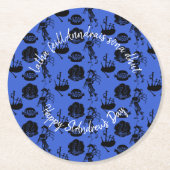 Happy St Andrew Day Haggis Bagpipe Nessie Runder Pappuntersetzer (Vorderseite)