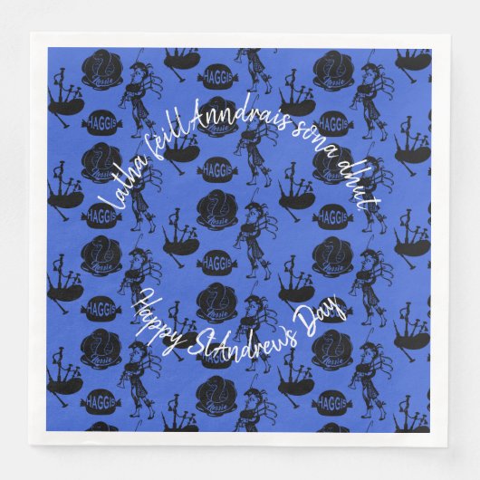 Happy St Andrew Day Haggis Bagpipe Nessie Serviette (Vorderseite)