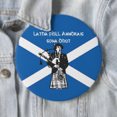 Happy St Andrews Day Flag Bagpiper Colossal Abzeic Button (Beispiel)