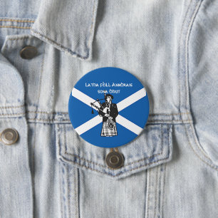 Happy St Andrews Day Flag Bagpiper groß Button