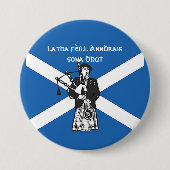 Happy St Andrews Day Flag Bagpiper large Button (Vorderseite)
