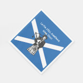 Happy St Andrews Day Flag Bagpiper Medium Serviette (Ecke)