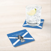 Happy St Andrews Day Flag Bagpiper Rechteckiger Pappuntersetzer (Vor Ort)