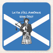 Happy St Andrews Day Flag Bagpiper Rechteckiger Pappuntersetzer (Vorderseite)