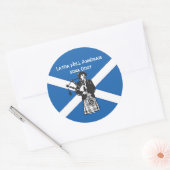 Happy St Andrews Day Flag Bagpiper Runder Aufkleber (Umschlag)