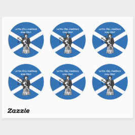 Happy St Andrews Day Flag Bagpiper Runder Aufkleber