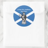 Happy St Andrews Day Flag Bagpiper Runder Aufkleber (Tasche)