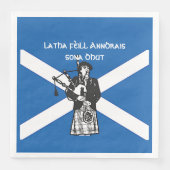 Happy St Andrews Day Flag Bagpiper Serviette (Vorderseite)