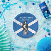 Happy St Andrews Day Flag Bagpiper Small 7" Pappteller (Party)