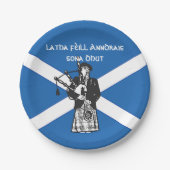 Happy St Andrews Day Flag Bagpiper Small 7" Pappteller (Vorderseite)