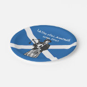 Happy St Andrews Day Flag Bagpiper Small 7" Pappteller (Schrägansicht)