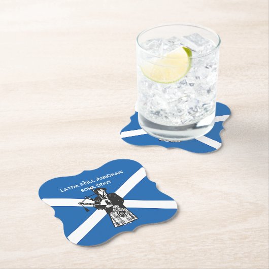 Happy St Andrews Day Flag Bagpiper Untersetzer (Vor Ort)