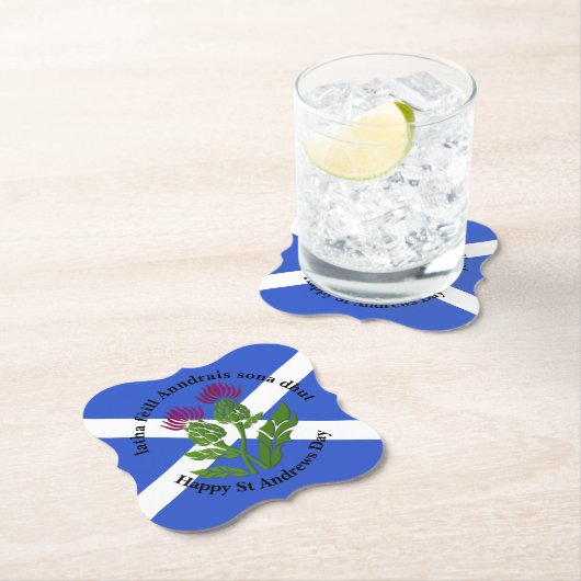 Happy St Andrews Day Flag Klammer Untersetzer (Vor Ort)