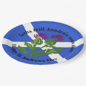 Happy St Andrews Day Flag Thistle Large 9" Pappteller (Schrägansicht)