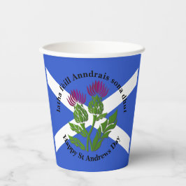 Happy St Andrews Day Flag Thistle Large Pappbecher