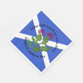Happy St Andrews Day Flag Thistle Medium Serviette (Ecke)