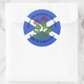 Happy St Andrews Day Flag Thistle Runder Aufkleber (Tasche)