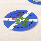 Happy St Andrews Day Flag Thistle Runder Pappuntersetzer (Angewinkelt)