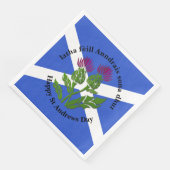 Happy St Andrews Day Flag Thistle Serviette (Ecke)