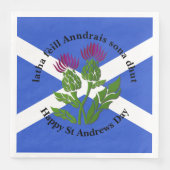 Happy St Andrews Day Flag Thistle Serviette (Vorderseite)