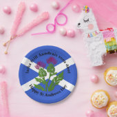 Happy St Andrews Day Flag Thistle Small Pappteller (Party)