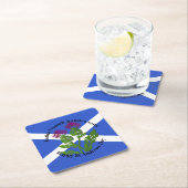 Happy St Andrews Day Thistle & Flag Rechteckiger Pappuntersetzer (Vor Ort)