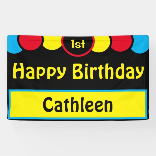 Happy !st Birthday Cathleen Banner (Horizontal)