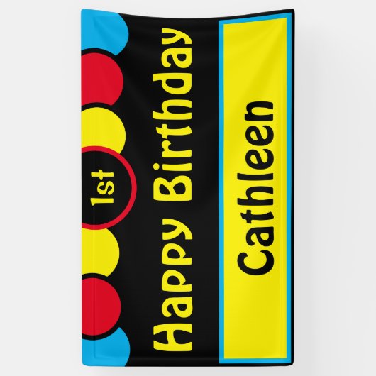 Happy !st Birthday Cathleen Banner (Vertikal)