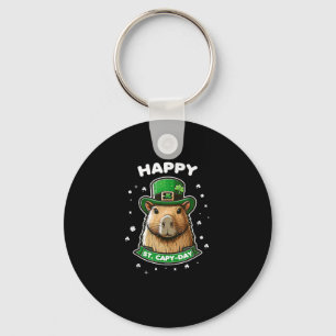 Happy St Capy day St Patricks Day for Capybara Lov Schlüsselanhänger