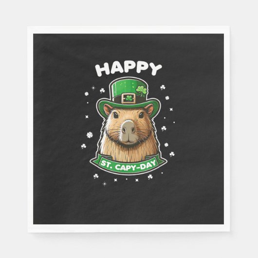 Happy St Capy day St Patricks Day for Capybara Lov Serviette (Vorderseite)