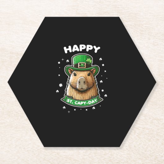 Happy St Capy day St Patricks Day for Capybara Lov Untersetzer (Vorderseite)