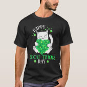 Happy St.Cat Tricks Day Funny Cat St Patrick's Da T-Shirt (Vorderseite)