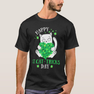 Happy St.Cat Tricks Day Funny Cat St Patrick's Da T-Shirt