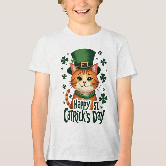 Happy St. Catrick's Day - Cat Of St. Patrick's Day Tri-Blend Shirt (Vorderseite)