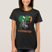 Happy St Catrick's Day St Patrick Cat Irish Flag H T-Shirt (Vorderseite)