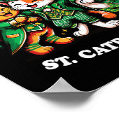 Happy St Catricks Day St Patricks Day Cat Leprecha Poster (Ecke)