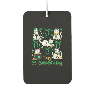 Happy St Cattrick's Day Coquette Bow Cat St Patric Autolufterfrischer