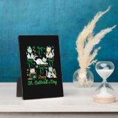 Happy St Cattrick's Day Coquette Bow Cat St Patric Fotoplatte (Seite)