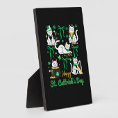 Happy St Cattrick's Day Coquette Bow Cat St Patric Fotoplatte (Seite)