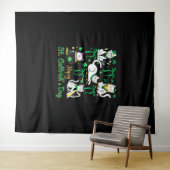 Happy St Cattrick's Day Coquette Bow Cat St Patric Wandteppich (Beispiel (Horizontal))