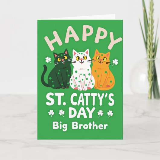Happy St Cattys Day Big Brother Card Karte (Vorderseite)