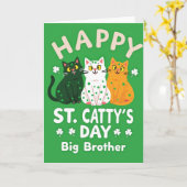 Happy St Cattys Day Big Brother Card Karte (Gelbe Blume)