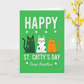 Happy St Cattys Day Brother Card Karte (Gelbe Blume)