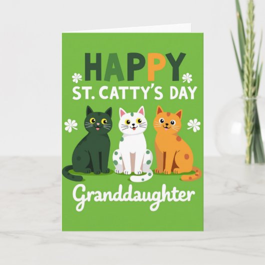 Happy St Cattys Day Granddaughter Card Karte (Vorderseite)