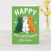 Happy St Cattys Day Little Brother Card Karte (Gelbe Blume)