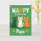 Happy St Cattys Day Papa Card Karte (Gelbe Blume)