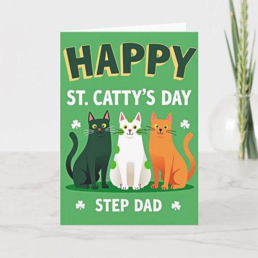Happy St Cattys Day Step Dad Card Karte (Vorderseite)